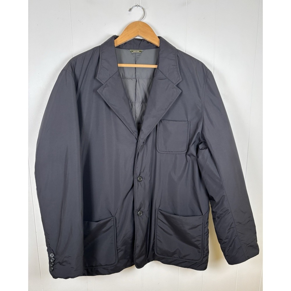 Eddie Bauer Mens Large Goose Down Insulated‎ Blazer Jacket Black Quilted Outdoor